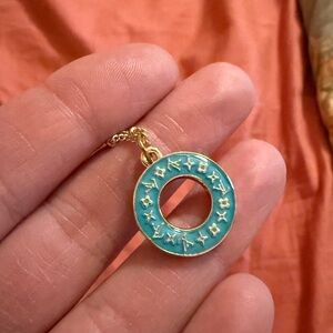 Teal LV Zipper pull double sided